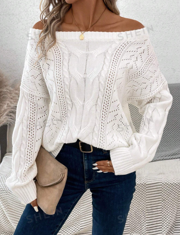 Bardot knit pure White